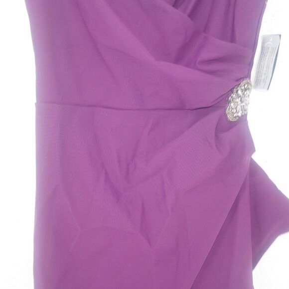 NEW Alex Evenings Summer Plum Purple Side Ruched Cocktail Dress Women's 8 $229 - Picture 5 of 12